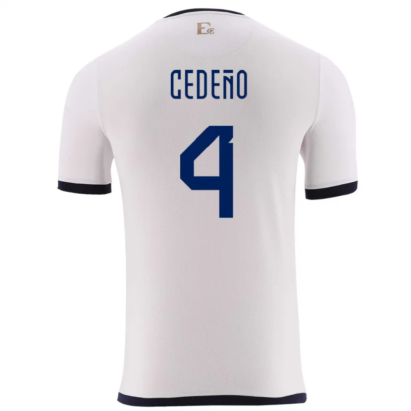 Danxen Kinderen Ecuador Stefany Cedeno #4 Wit Uitshirt Uittenue 24-26 T-Shirt