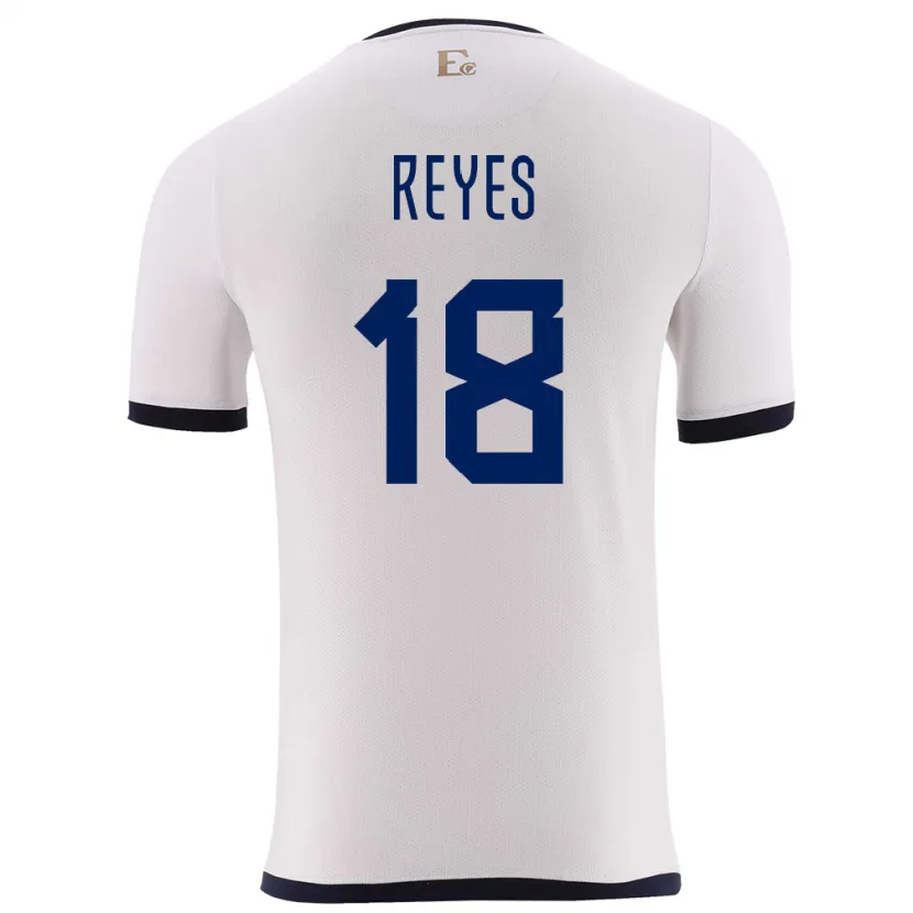 Danxen Kinderen Ecuador Ashley Reyes #18 Wit Uitshirt Uittenue 24-26 T-Shirt