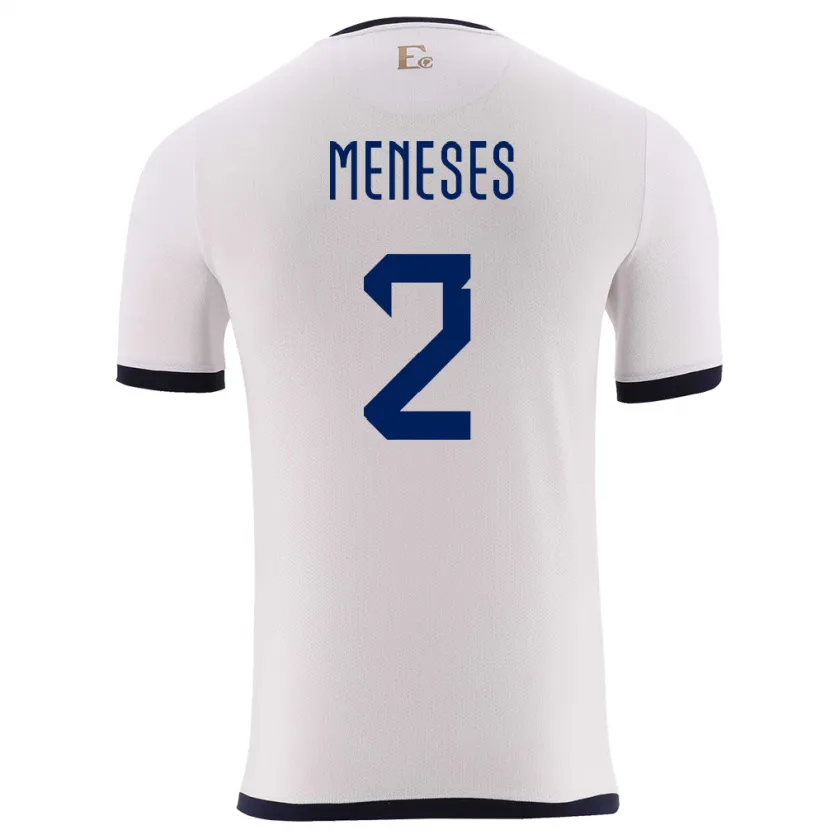 Danxen Kinderen Ecuador Randy Meneses #2 Wit Uitshirt Uittenue 24-26 T-Shirt