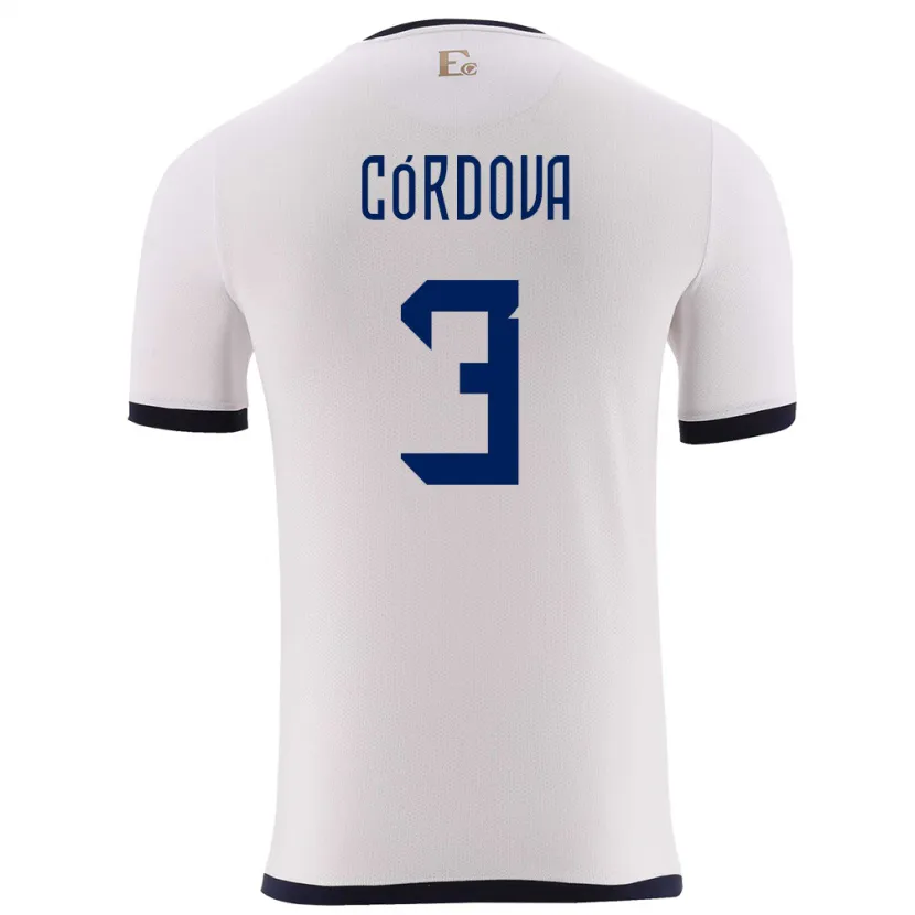 Danxen Kinderen Ecuador Luis Cordova #3 Wit Uitshirt Uittenue 24-26 T-Shirt