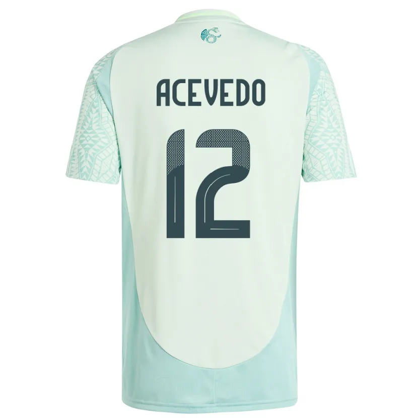 Danxen Kinderen Mexico Carlos Acevedo #12 Linnen Groen Uitshirt Uittenue 24-26 T-Shirt