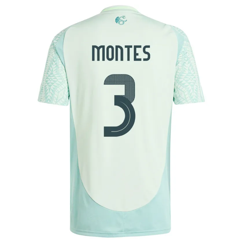Danxen Kinderen Mexico Cesar Montes #3 Linnen Groen Uitshirt Uittenue 24-26 T-Shirt
