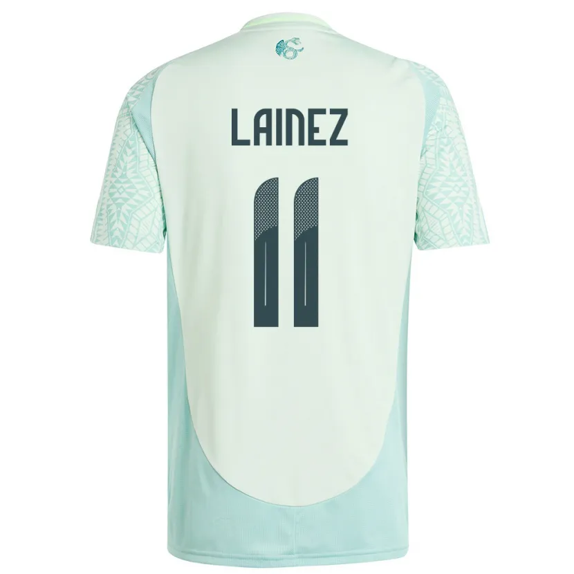 Danxen Kinderen Mexico Diego Lainez #11 Linnen Groen Uitshirt Uittenue 24-26 T-Shirt