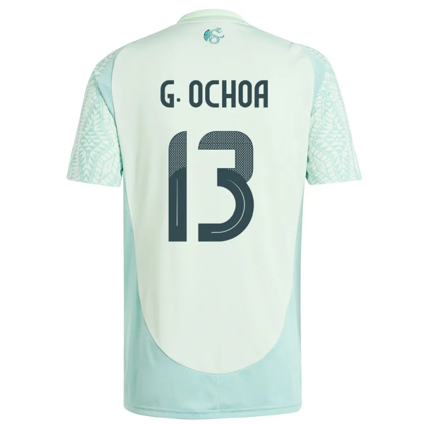 Danxen Kinderen Mexico Guillermo Ochoa #13 Linnen Groen Uitshirt Uittenue 24-26 T-Shirt