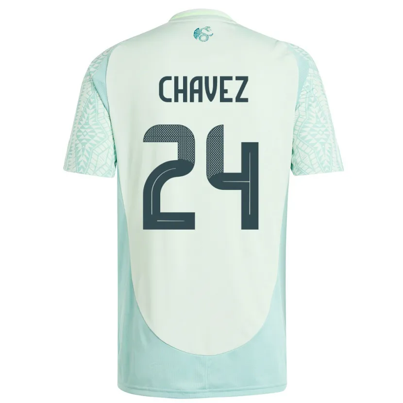 Danxen Kinderen Mexico Luis Chavez #24 Linnen Groen Uitshirt Uittenue 24-26 T-Shirt