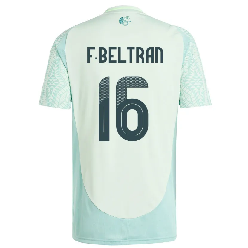Danxen Kinderen Mexico Fernando Beltran #16 Linnen Groen Uitshirt Uittenue 24-26 T-Shirt