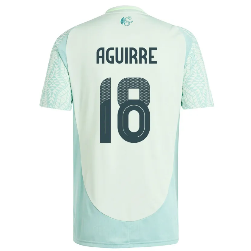 Danxen Kinderen Mexico Eduardo Aguirre #18 Linnen Groen Uitshirt Uittenue 24-26 T-Shirt