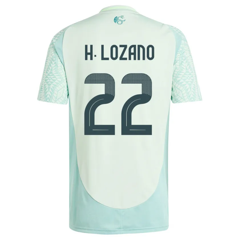 Danxen Kinderen Mexico Hirving Lozano #22 Linnen Groen Uitshirt Uittenue 24-26 T-Shirt