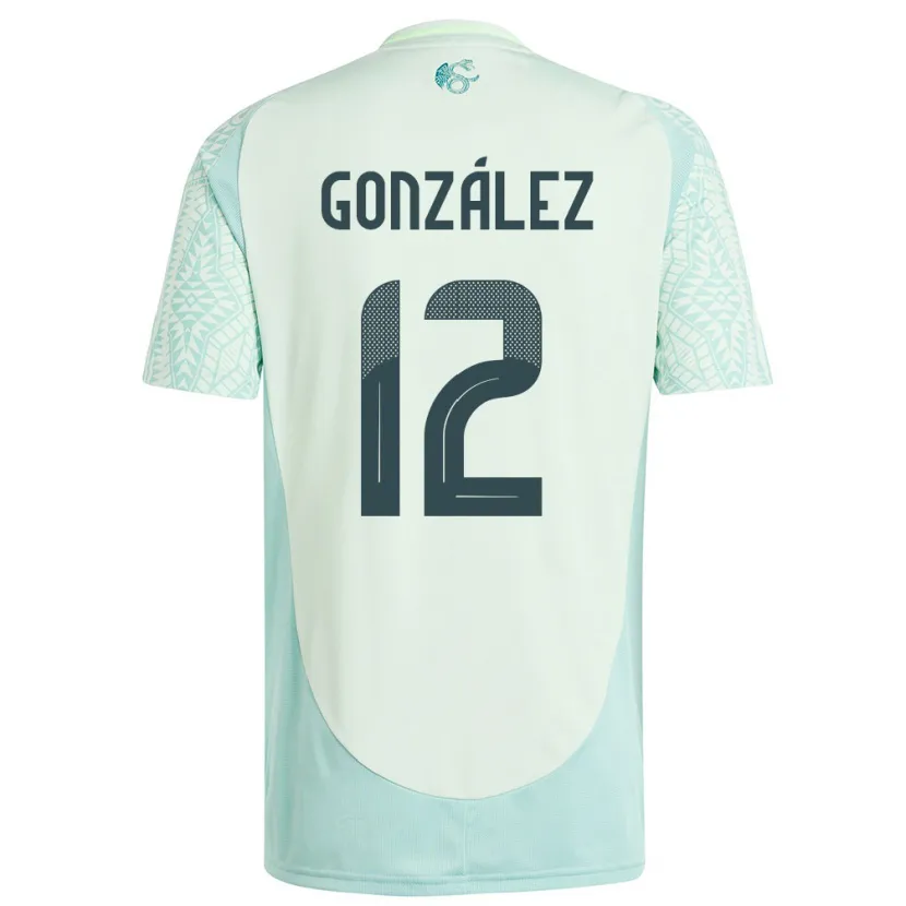 Danxen Kinderen Mexico Itzel Gonzalez #12 Linnen Groen Uitshirt Uittenue 24-26 T-Shirt