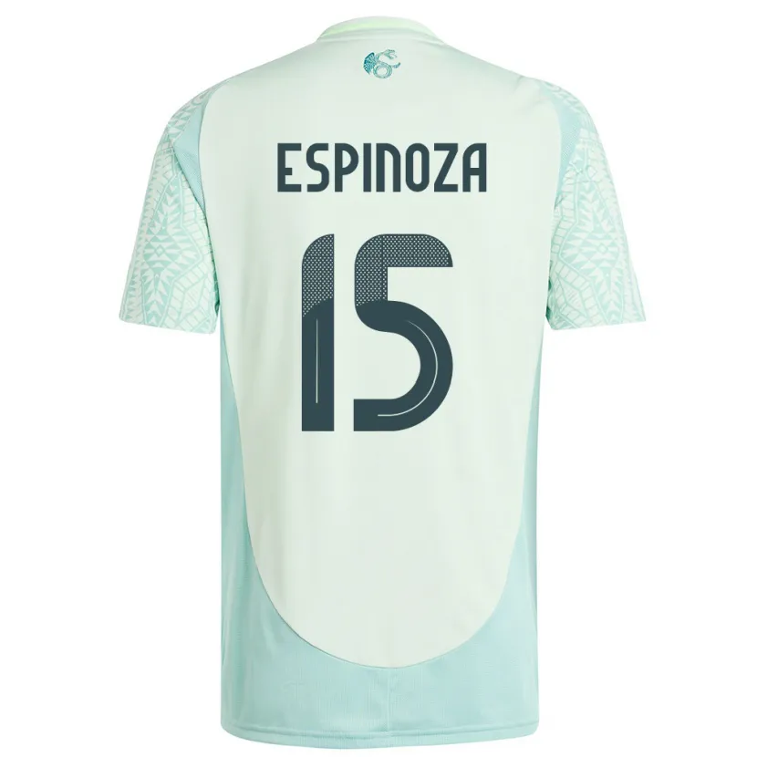 Danxen Kinderen Mexico Greta Espinoza #15 Linnen Groen Uitshirt Uittenue 24-26 T-Shirt