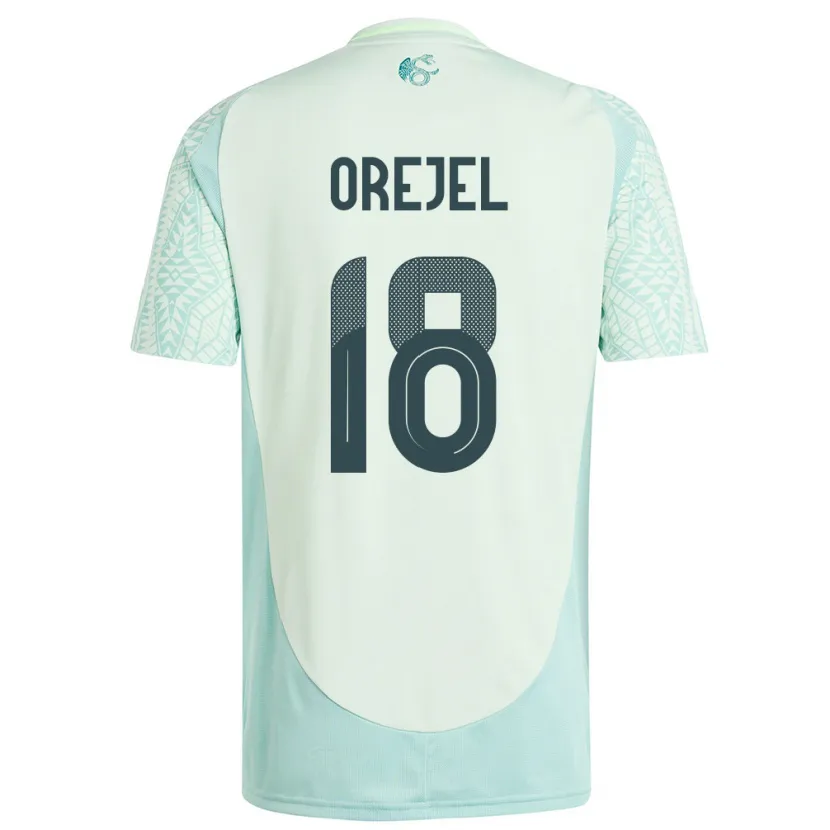 Danxen Kinderen Mexico Jocelyn Orejel #18 Linnen Groen Uitshirt Uittenue 24-26 T-Shirt