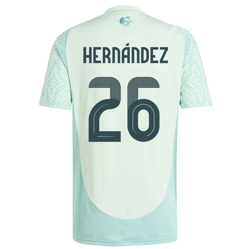 Danxen Kinderen Mexico Nicolette Hernandez #26 Linnen Groen Uitshirt Uittenue 24-26 T-Shirt