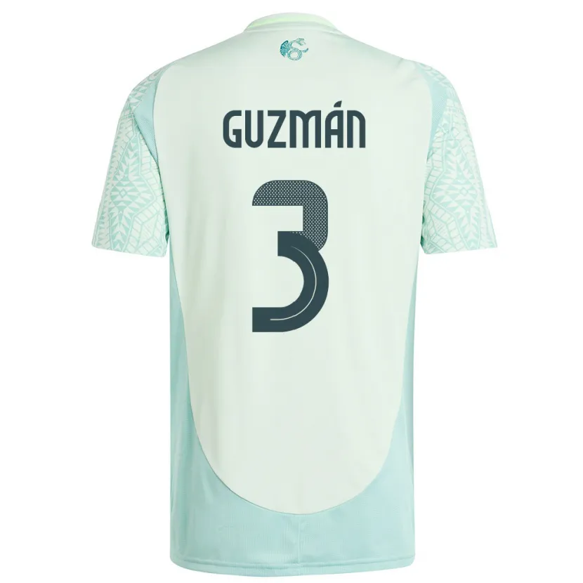 Danxen Kinderen Mexico Victor Guzman #3 Linnen Groen Uitshirt Uittenue 24-26 T-Shirt