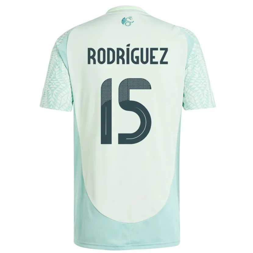 Danxen Kinderen Mexico Jorge Rodriguez #15 Linnen Groen Uitshirt Uittenue 24-26 T-Shirt