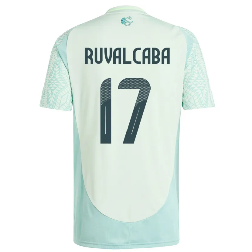 Danxen Kinderen Mexico Jorge Ruvalcaba #17 Linnen Groen Uitshirt Uittenue 24-26 T-Shirt