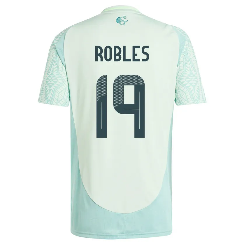 Danxen Kinderen Mexico Angel Robles #19 Linnen Groen Uitshirt Uittenue 24-26 T-Shirt