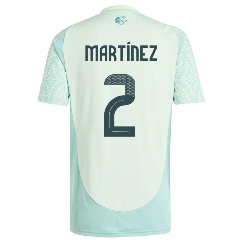 Danxen Kinderen Mexico Emilio Martinez #2 Linnen Groen Uitshirt Uittenue 24-26 T-Shirt