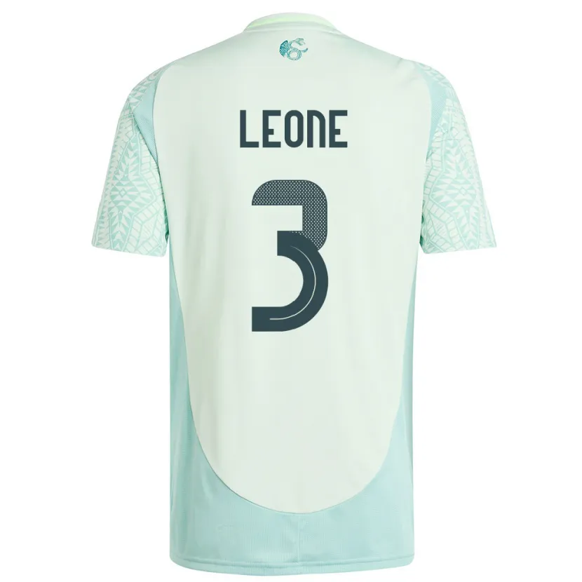Danxen Kinderen Mexico Antonio Leone #3 Linnen Groen Uitshirt Uittenue 24-26 T-Shirt