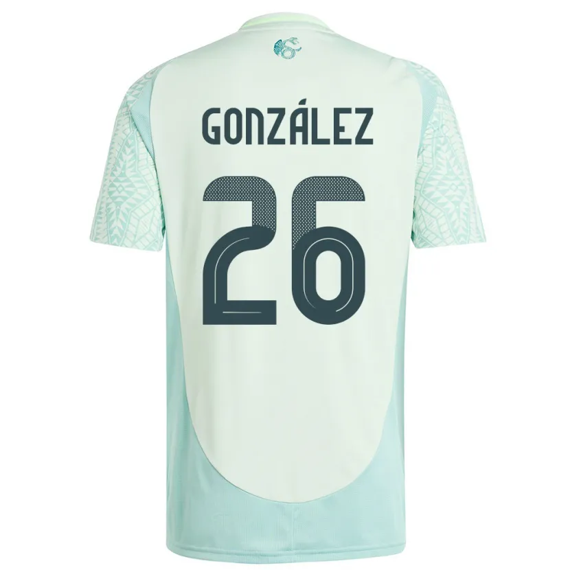 Danxen Kinderen Mexico Bryan Gonzalez #26 Linnen Groen Uitshirt Uittenue 24-26 T-Shirt