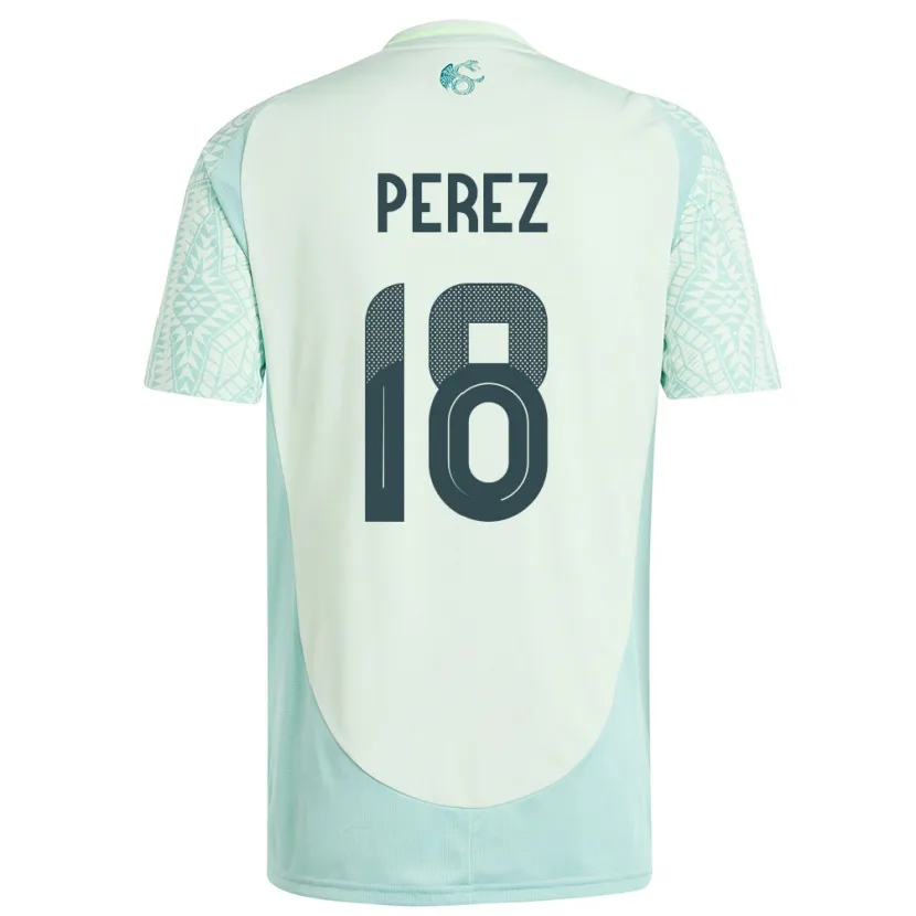 Danxen Kinderen Mexico Jonathan Perez #18 Linnen Groen Uitshirt Uittenue 24-26 T-Shirt