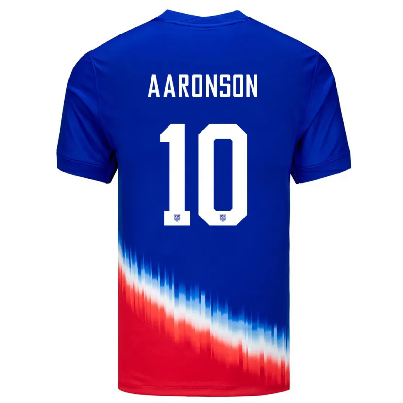 Danxen Kinderen Verenigde Staten Paxten Aaronson #10 Blauw Uitshirt Uittenue 24-26 T-Shirt