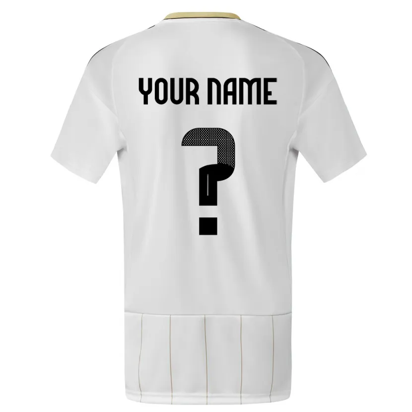 Danxen Kinderen Costa Rica Uw Naam #0 Wit Uitshirt Uittenue 24-26 T-Shirt