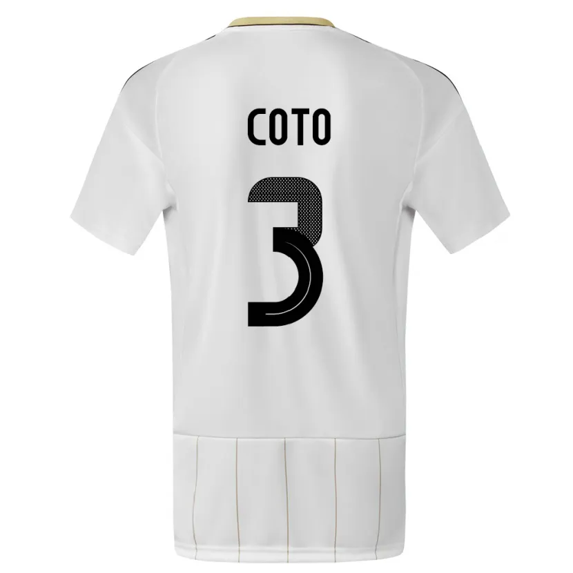 Danxen Kinderen Costa Rica Maria Coto #3 Wit Uitshirt Uittenue 24-26 T-Shirt