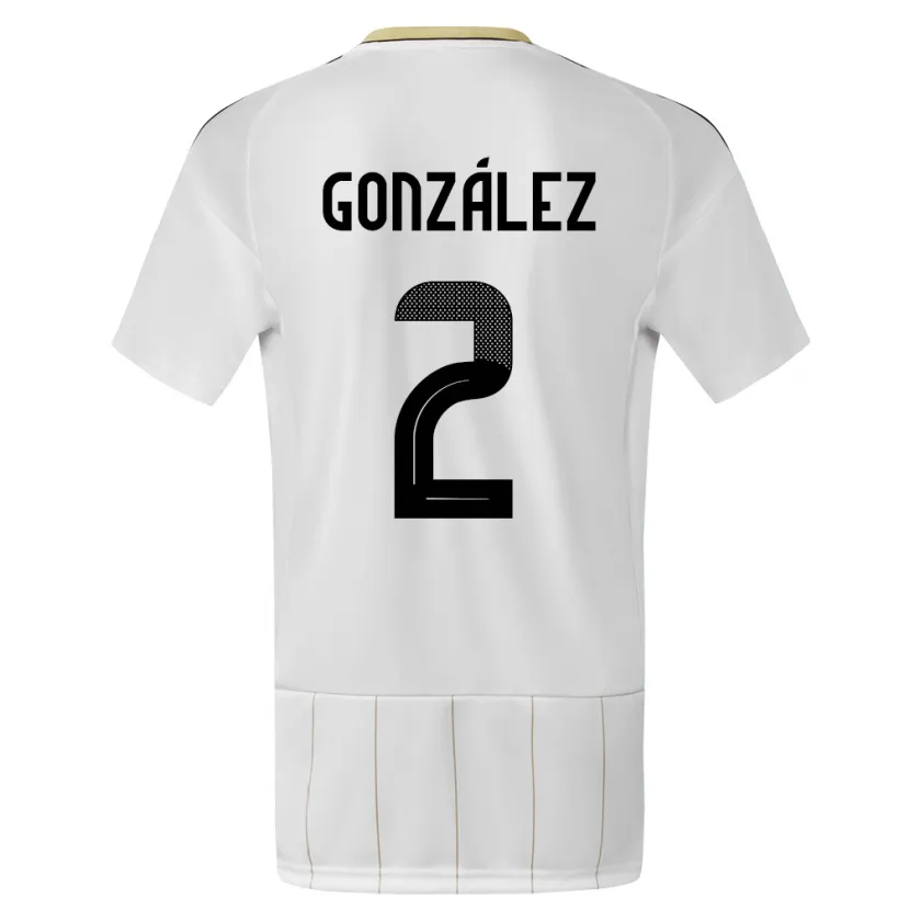Danxen Kinderen Costa Rica Julian Gonzalez #2 Wit Uitshirt Uittenue 24-26 T-Shirt