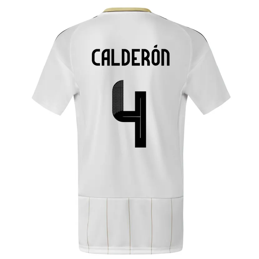 Danxen Kinderen Costa Rica Brandon Calderon #4 Wit Uitshirt Uittenue 24-26 T-Shirt