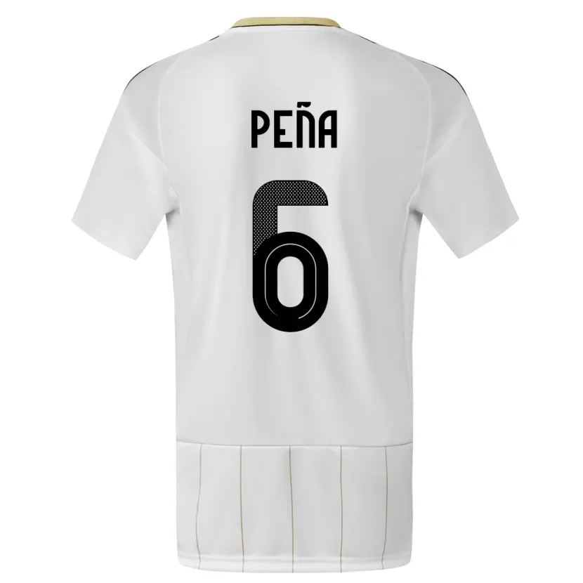 Danxen Kinderen Costa Rica Ricardo Pena #6 Wit Uitshirt Uittenue 24-26 T-Shirt