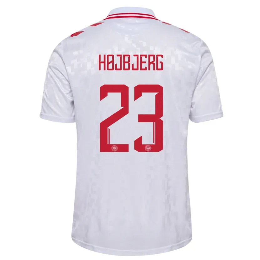 Danxen Kinderen Denemarken Pierre-Emile Højbjerg #23 Wit Uitshirt Uittenue 24-26 T-Shirt
