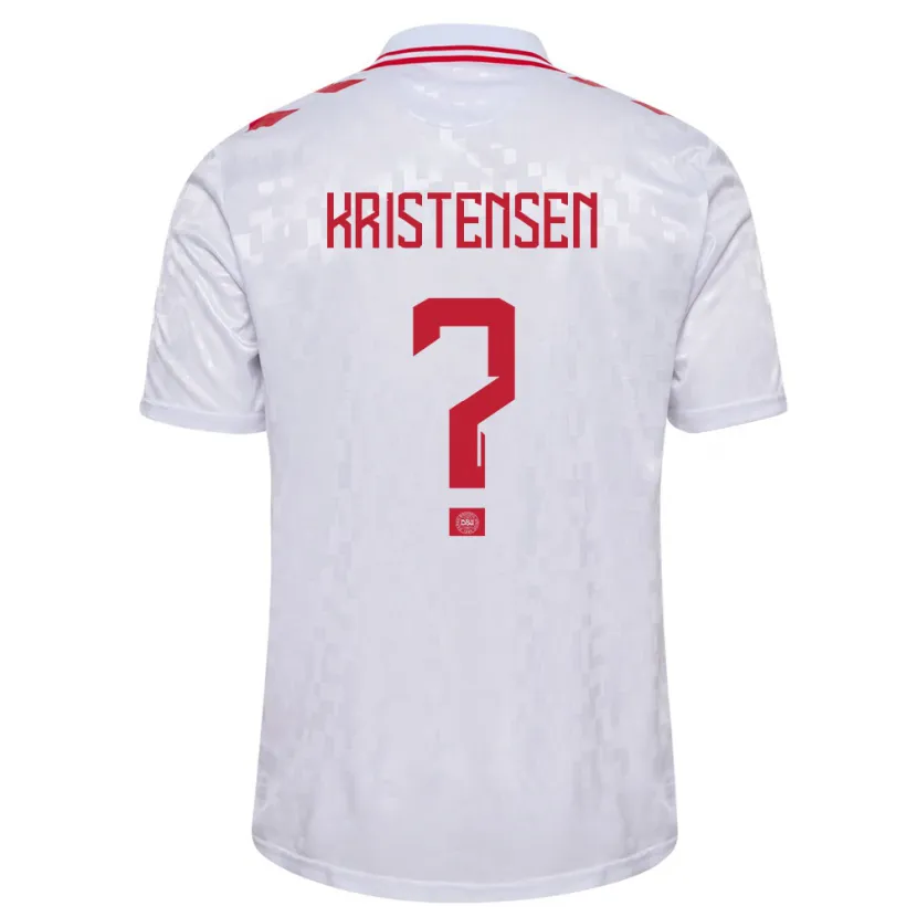 Danxen Kinderen Denemarken Mikkel Kristensen #0 Wit Uitshirt Uittenue 24-26 T-Shirt