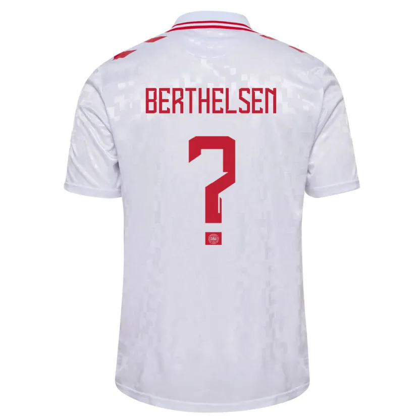 Danxen Kinderen Denemarken Villum Berthelsen #0 Wit Uitshirt Uittenue 24-26 T-Shirt