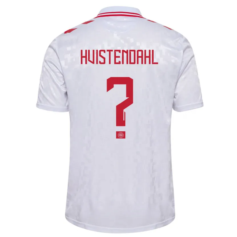 Danxen Kinderen Denemarken Johan Hvistendahl #0 Wit Uitshirt Uittenue 24-26 T-Shirt
