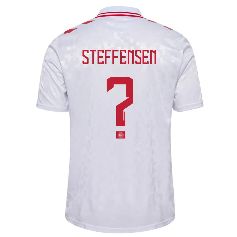 Danxen Kinderen Denemarken Mark Steffensen #0 Wit Uitshirt Uittenue 24-26 T-Shirt