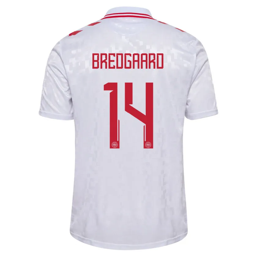 Danxen Kinderen Denemarken Sofie Bredgaard #14 Wit Uitshirt Uittenue 24-26 T-Shirt