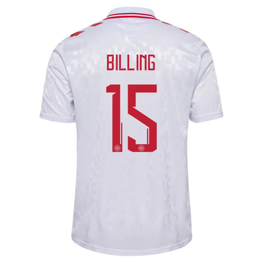 Danxen Kinderen Denemarken Philip Billing #15 Wit Uitshirt Uittenue 24-26 T-Shirt