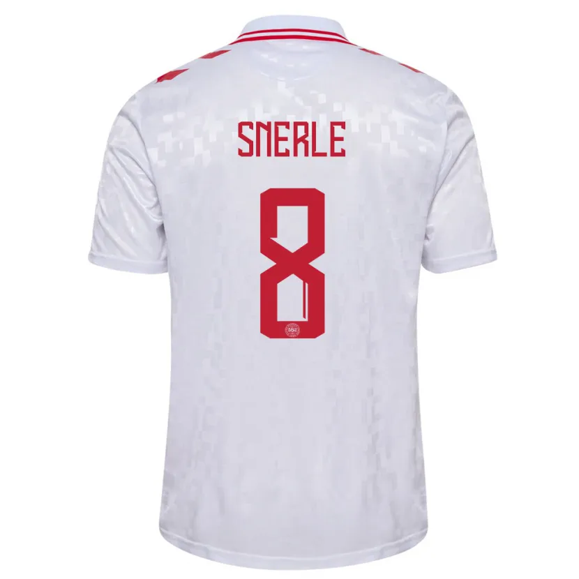 Danxen Kinderen Denemarken Emma Snerle #8 Wit Uitshirt Uittenue 24-26 T-Shirt