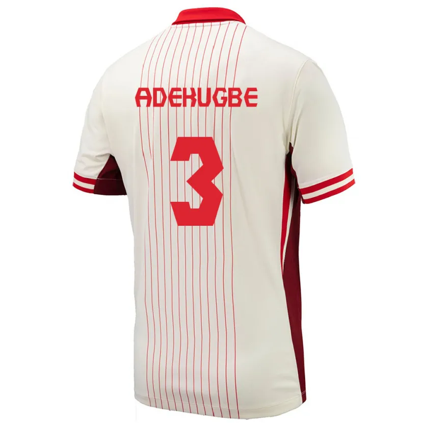 Danxen Kinderen Canada Samuel Adekugbe #3 Wit Uitshirt Uittenue 24-26 T-Shirt