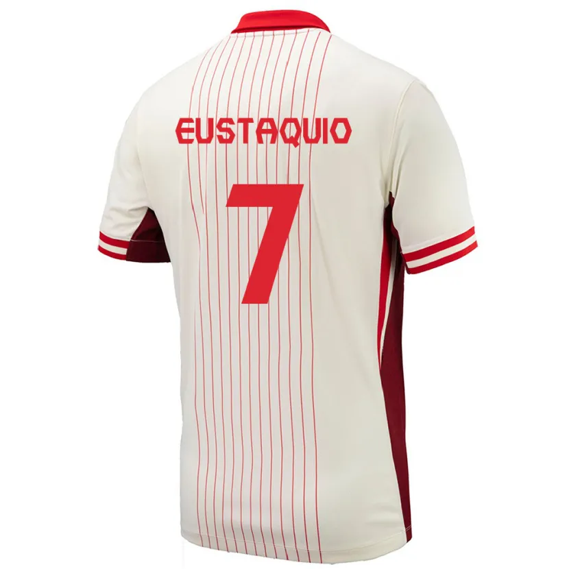 Danxen Kinderen Canada Stephen Eustáquio #7 Wit Uitshirt Uittenue 24-26 T-Shirt