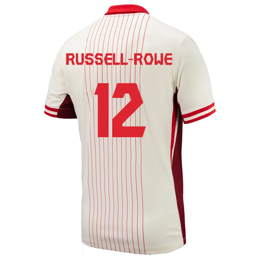 Danxen Kinderen Canada Jacen Russell-Rowe #12 Wit Uitshirt Uittenue 24-26 T-Shirt