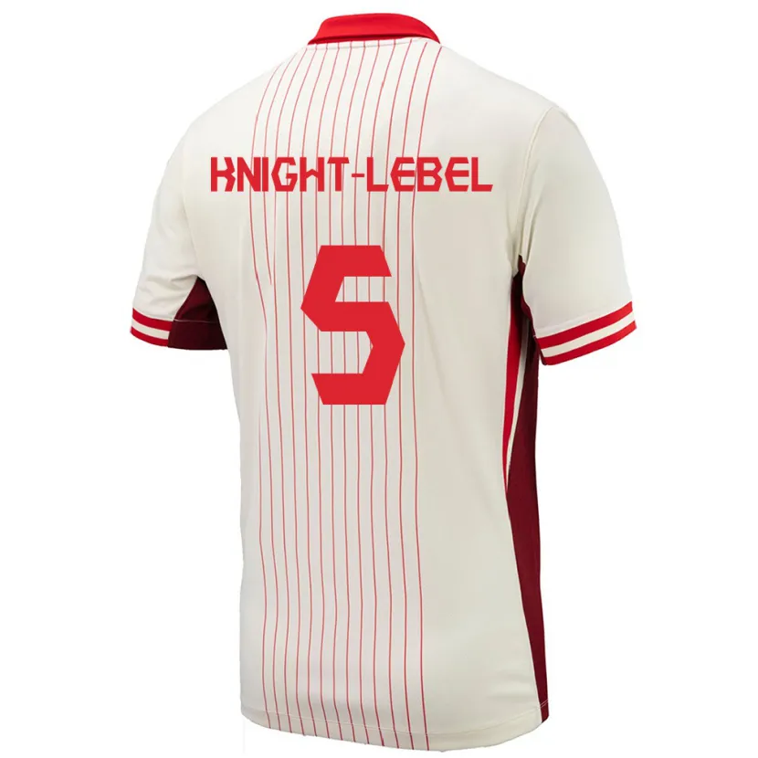 Danxen Kinderen Canada Jamie Knight-Lebel #5 Wit Uitshirt Uittenue 24-26 T-Shirt