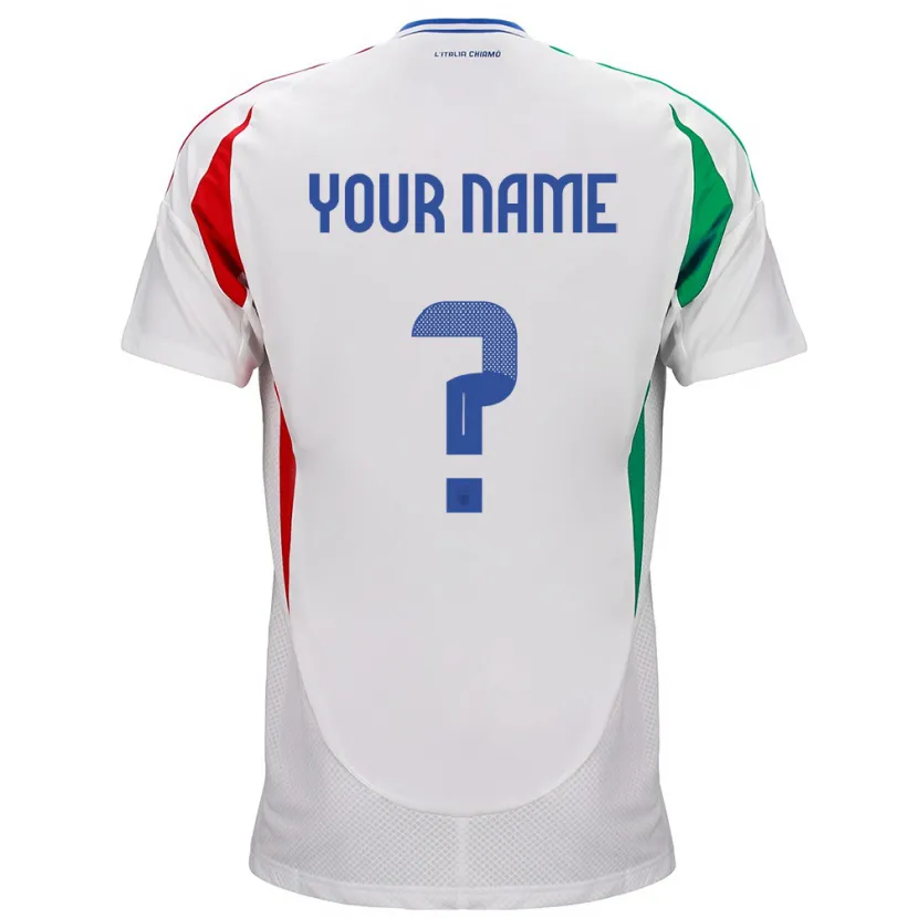 Danxen Kinderen Italië Uw Naam #0 Wit Uitshirt Uittenue 24-26 T-Shirt
