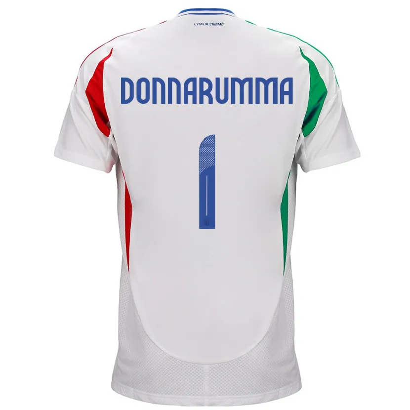 Danxen Kinderen Italië Gianluigi Donnarumma #1 Wit Uitshirt Uittenue 24-26 T-Shirt