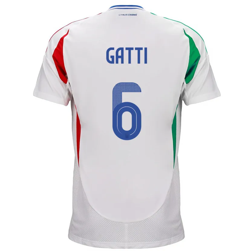 Danxen Kinderen Italië Federico Gatti #6 Wit Uitshirt Uittenue 24-26 T-Shirt