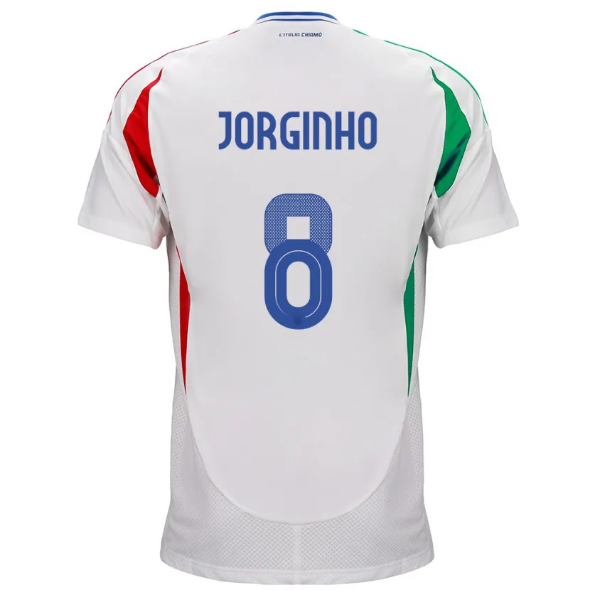 Danxen Kinderen Italië Jorginho #8 Wit Uitshirt Uittenue 24-26 T-Shirt