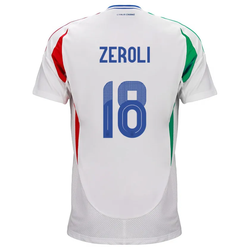 Danxen Kinderen Italië Kevin Zeroli #18 Wit Uitshirt Uittenue 24-26 T-Shirt
