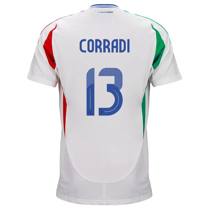 Danxen Kinderen Italië Christian Corradi #13 Wit Uitshirt Uittenue 24-26 T-Shirt