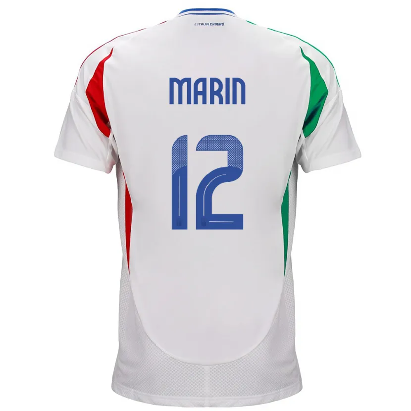 Danxen Kinderen Italië Renato Marin #12 Wit Uitshirt Uittenue 24-26 T-Shirt