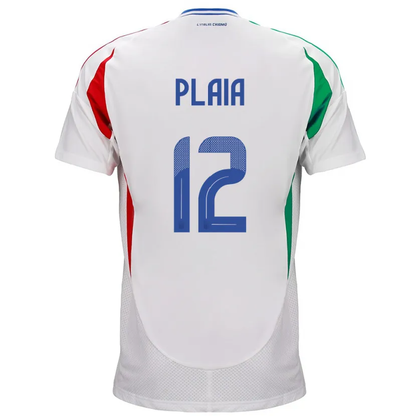 Danxen Kinderen Italië Francesco Plaia #12 Wit Uitshirt Uittenue 24-26 T-Shirt